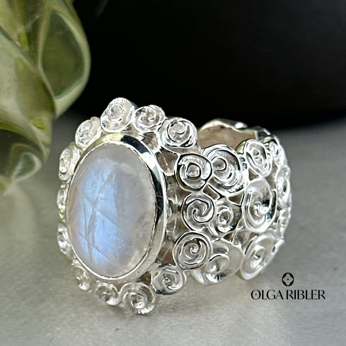 Olga Ribler Anelli: Mondstein Ring 925 Sterling Silber Grösse 62 – Nuovo (secondo la descrizione) da Luzern venduto da Schmuckoutlet 4