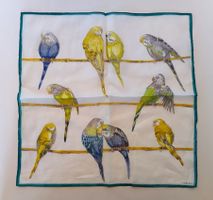 Kreier Taschentuch Vögel  "Wellensittiche" / ±1960 ab Fr. 5.
