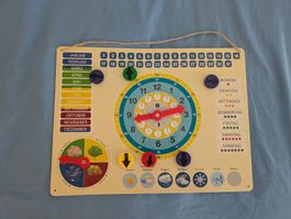 Lernspielzeug Uhr und Kalender Kinder aus Blech 