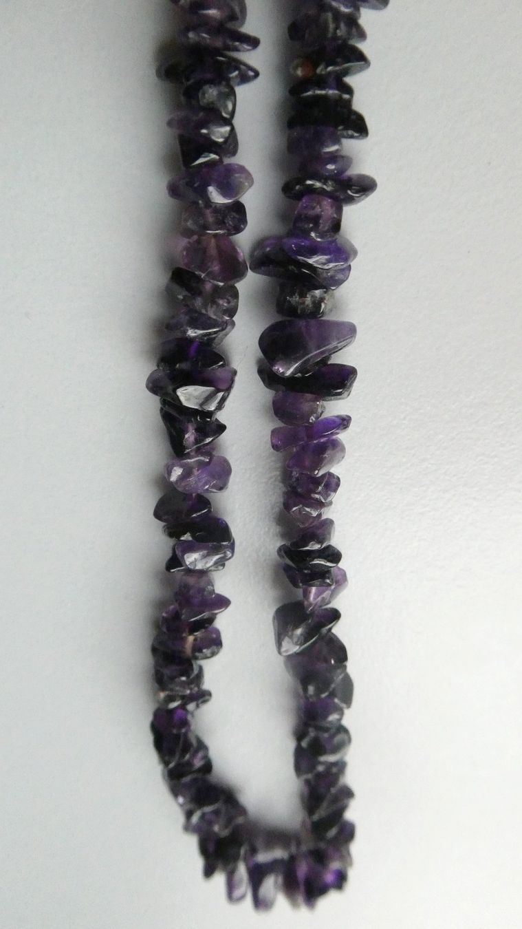 Catenine: Amethyst Kette - Splitter aus Edelsteinen violett – Usato da Frauenfeld venduto da dhour 4