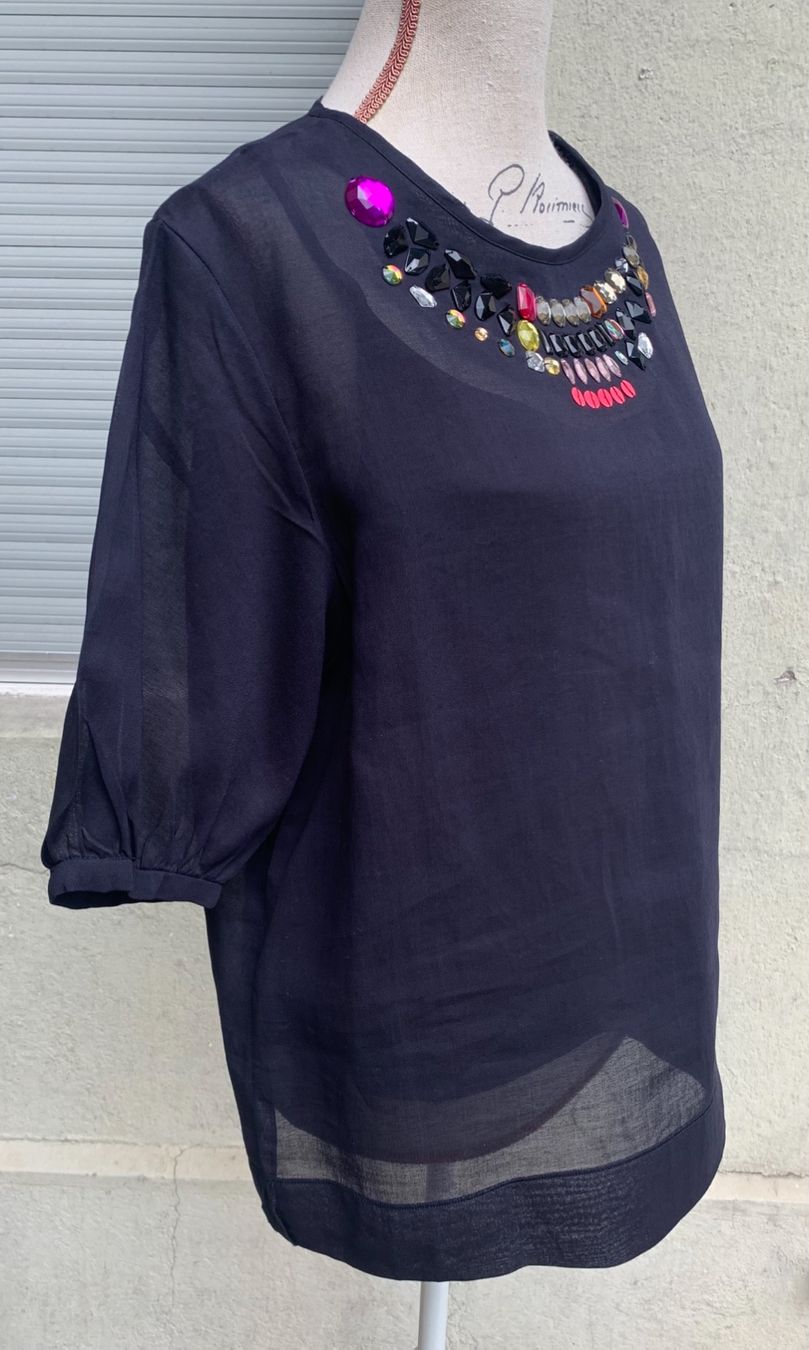Sonia Rykiel Top: Superbe pull blouse avec top  SONIA BY SONIA RYKIEL strass – Nuovo (secondo la descrizione) da Martigny venduto da only__you 7