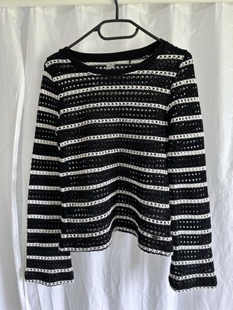 Damen Pullover 17&Co gestreift schwarz weiss 36