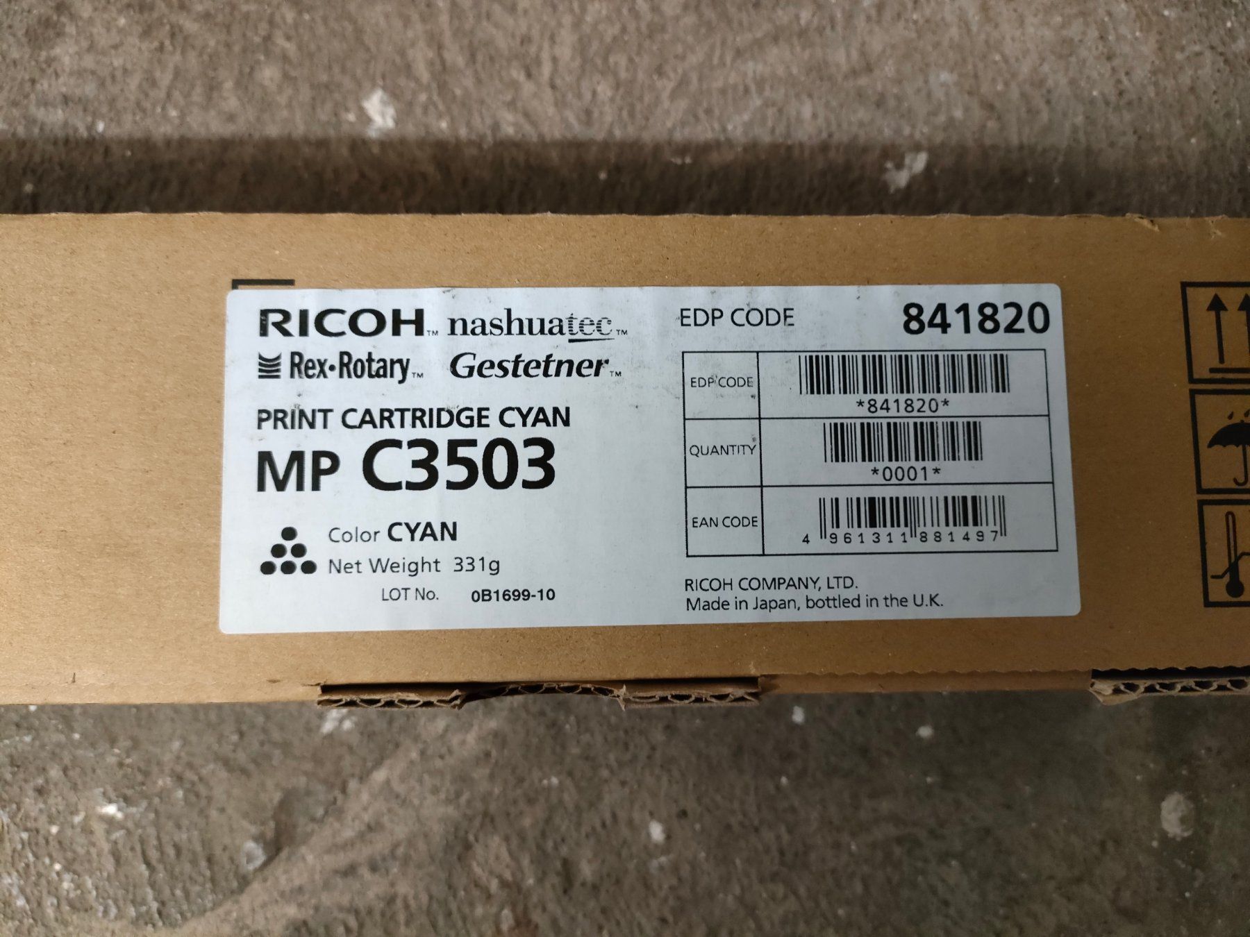 Ricoh Cartucce per stampanti & toner: Ricoh Toner Cyan 841820 – Nuovo e nell'imballaggio originale da Schongau venduto da inf_d8qn 1