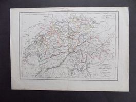 Schweizerkarte mit Grenzkolorit
