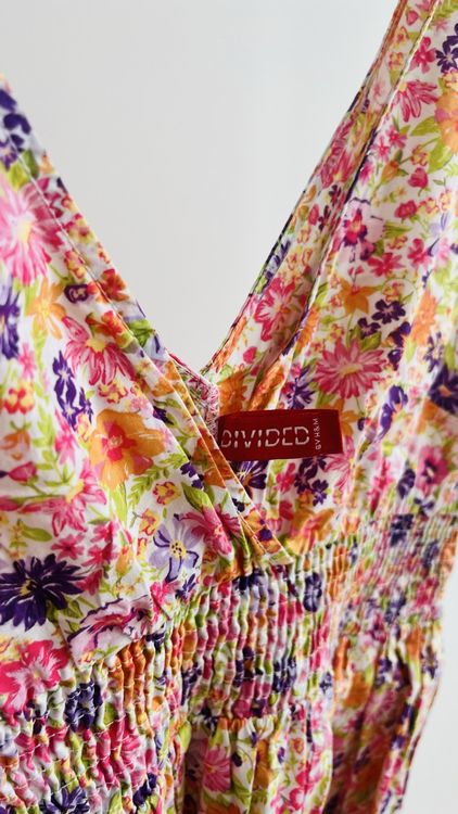 Robe Fleurie Divided By H&M - Taille 10 - Multicolore - Occasion Très Bon état