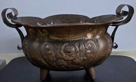 Antiker Kupferkessel / Übertopf – Jugendstil, ca. 1900–1920