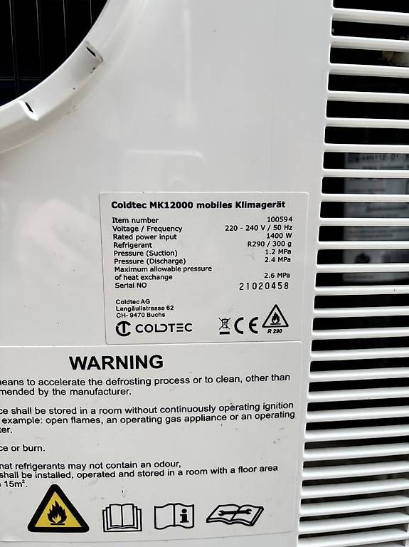 Condizionatori: Climatiseur mobile monobloc Coldtec MK12000 – Usato da Bieudron (Nendaz) venduto da tchet99 2