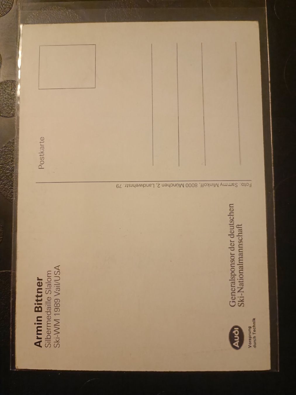 Autogramme: Armin Bittner - handsignierte alte Karte – Gebraucht aus Menziken von Artographs 1