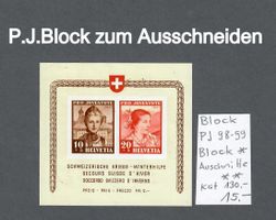 1941 Pro Juventute Block* zum Ausschneiden Markenblock+ Falz