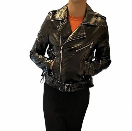 schicke Lackjacke in Lederoptik Grösse M-L
