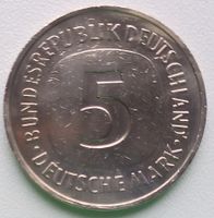 DEUTSCHLAND - 5 MARK 1975 D - SEHR SCHÖNER ZUSTAND IN KAPSEL