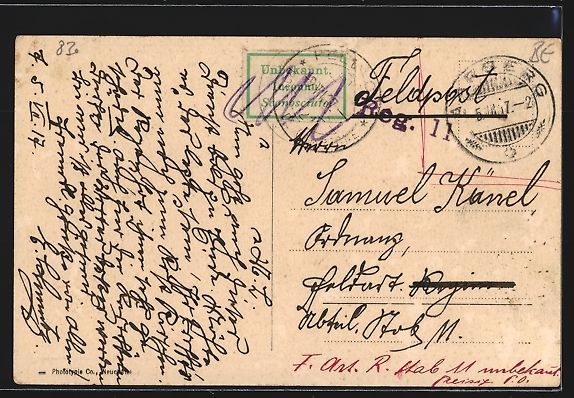 Cartoline postali: AK Aarberg, Marktplatz, 1917 – Usato da Berlin venduto da bartko-reher 1
