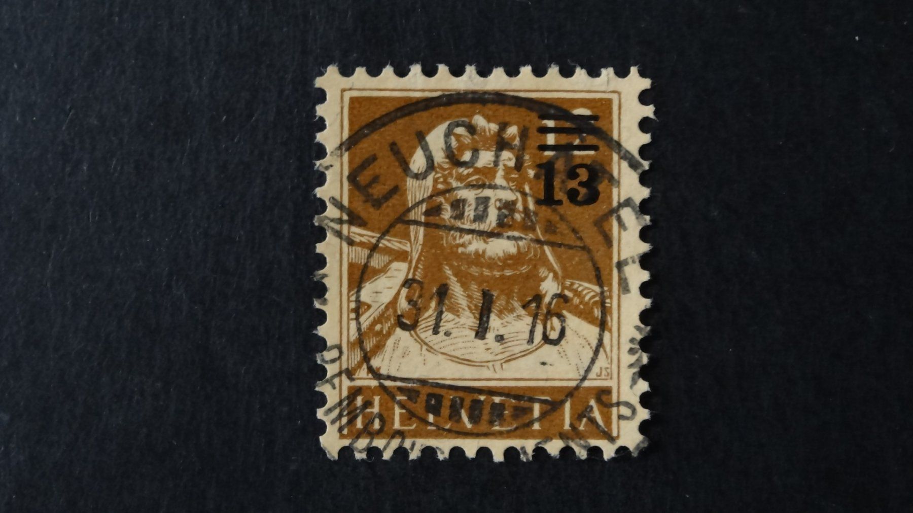 Alle Briefmarken: Vollstempel NEUCHÂTEL 31.I.16   140 – Gebraucht aus Anwil von C-DAIHA