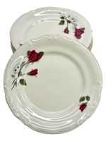 Lot de 6 assiettes à dessert Tułowice porcelaine décor roses