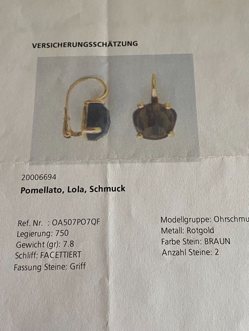 Pomellato Orecchini pendenti & Orecchini a lobo: Pomellato Ohrschmuck – Nuovo (secondo la descrizione) da Triesen venduto da Klarsicht64 2