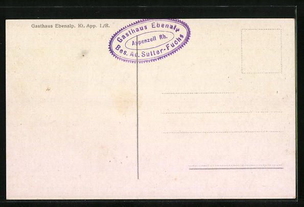Cartoline postali: AK Appenzell, Gasthaus Ebenalp – Usato da Berlin venduto da bartko-reher 1