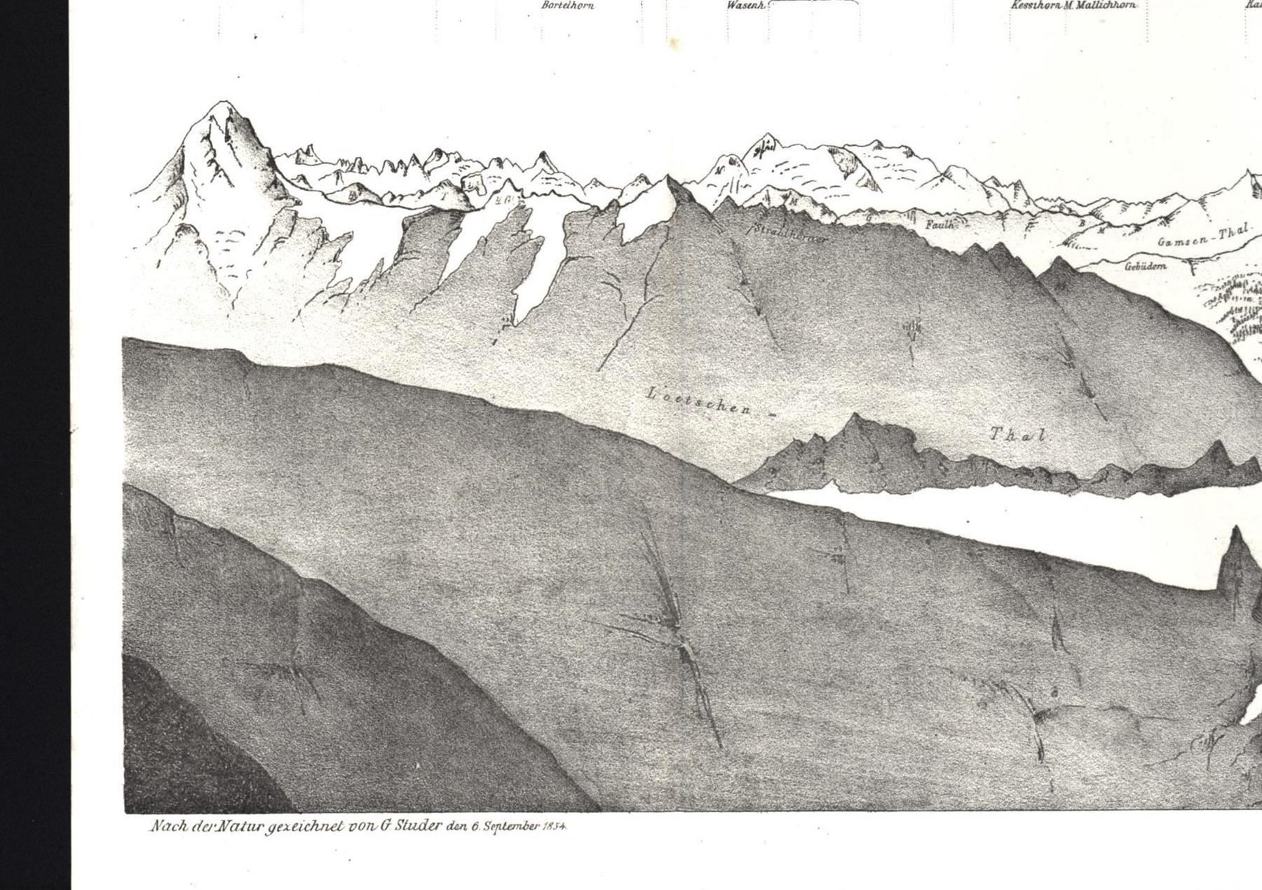 Gravures: Rinderhorn Panorama 1854 – D'occasion à Rafz par Helvet32 1