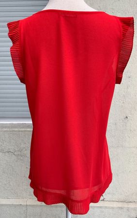 Superbe débardeur rouge manches plissées MOTIVI fin XS-S