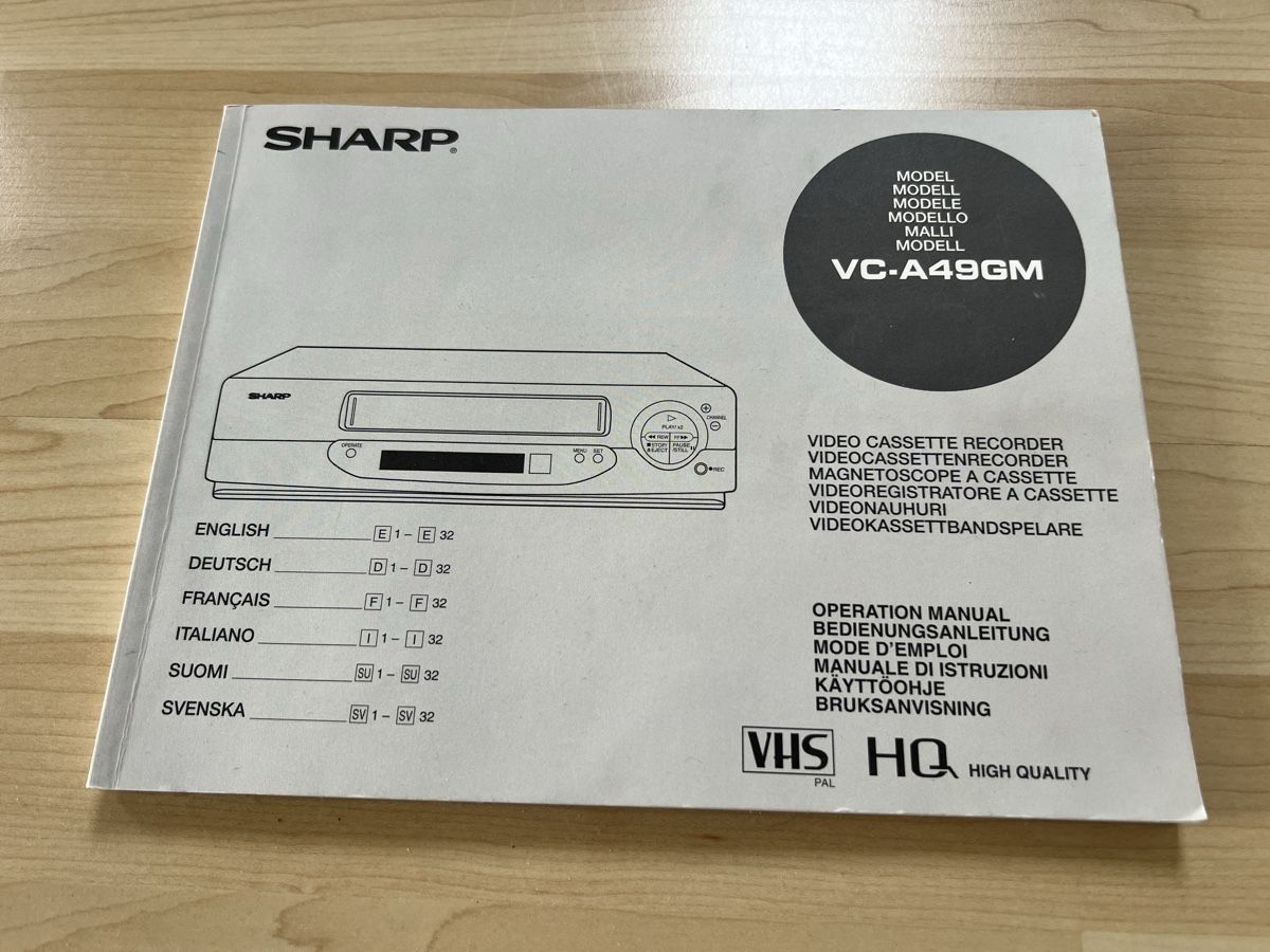 Sharp Registratori: Sharp Videorecorder VC-A49GM - Retro Feeling! Top Zustand! – Usato da Schongau venduto da Retro_Shop 6