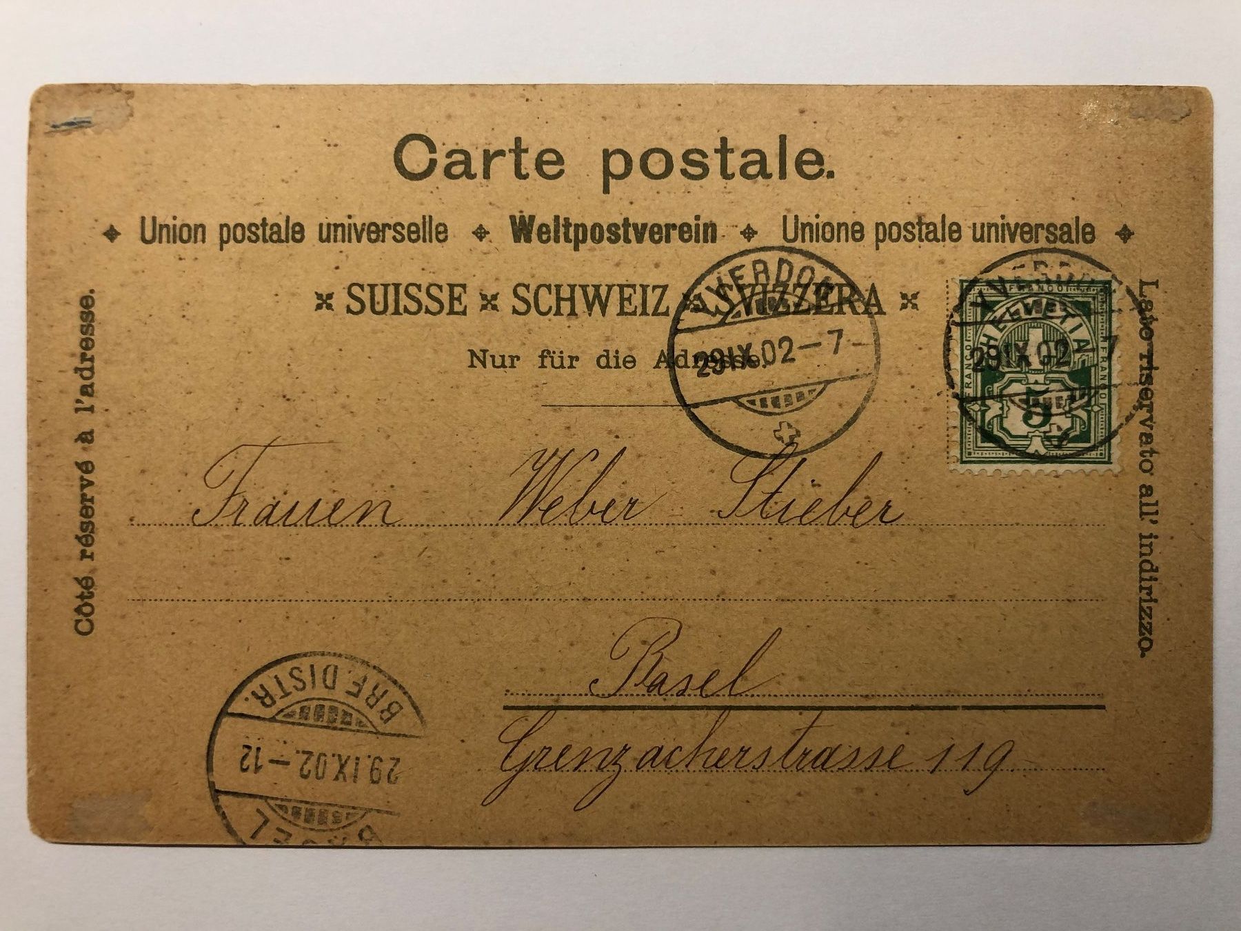 Cartoline postali: AK Souvenir d'Yverdon 1902 Litho – Usato da Nunningen venduto da anclaudia 2