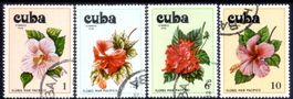 KUBA 4 MARKEN BLUMEN GESTEMPELT ERHALT SIEHE SCAN - AC233