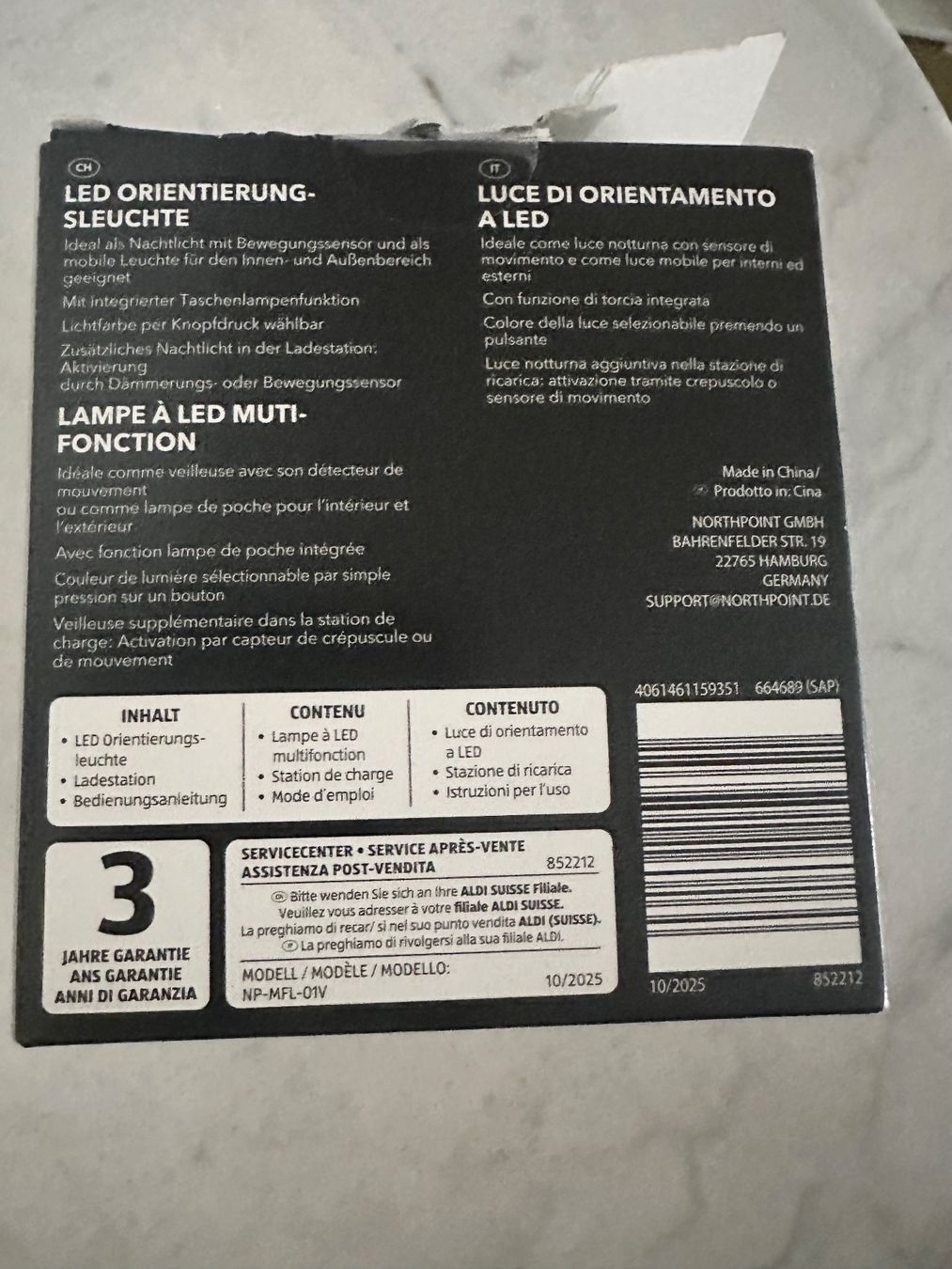 Lampade: LED Orientierungsleuchte mit Bewegungssensor neu – Nuovo e nell'imballaggio originale da Bolligen venduto da Mitica 1