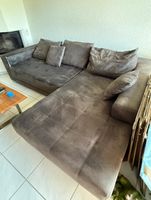Ecksofa braun mit Ottomane