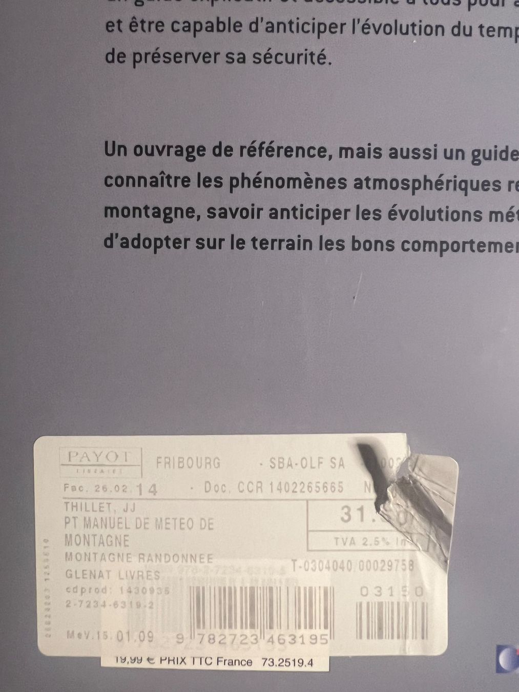 Libri: Petit manuel de météo montagne comme neuf – Usato da Lugnorre venduto da jul_lnh6 2