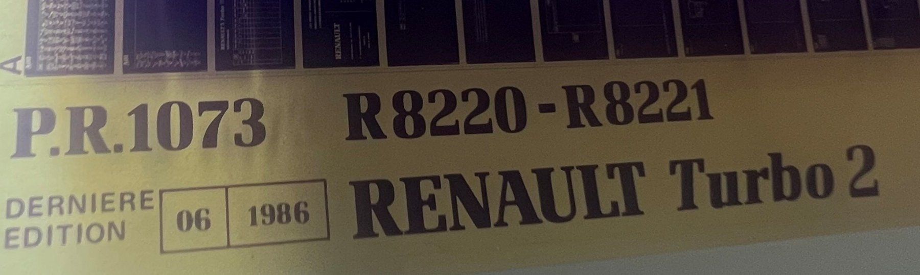 Renault Documenti: ORIGINAL ERSATZTEILKATALOG - MICROFICHES | RENAULT 5 TURBO 2 – Usato da Unterägeri venduto da GIGOLOLIT 1