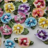 20 mini fleurs dégradées mixte 1.2 cm