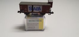Minitrix 18923 Ged Güterwagen mit Brhs "SABA" OVP (EB)