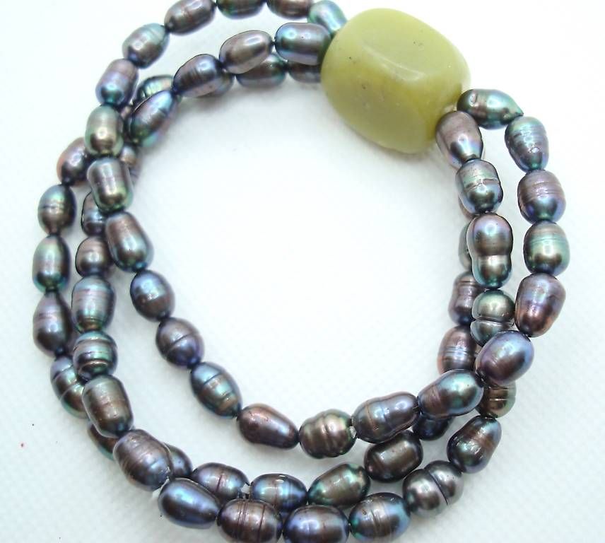 Bracciali & Braccialetti: Armband aus SW-Perle Grau und Jade – Nuovo e nell'imballaggio originale da Suhr venduto da Maxmusic2308