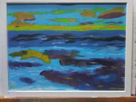 Oelgemälde 33cm x 43 Kunststoffwechselahmen  Meer