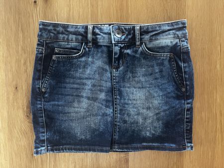 Jeansrock dunkelblau im Used Look, Gr. S