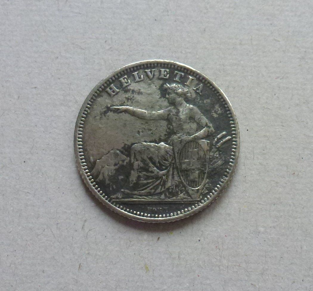 Tutti le monete: Schweiz ++ 1.- Franken 1861 – Usato da Walkringen venduto da Casablanca777 1