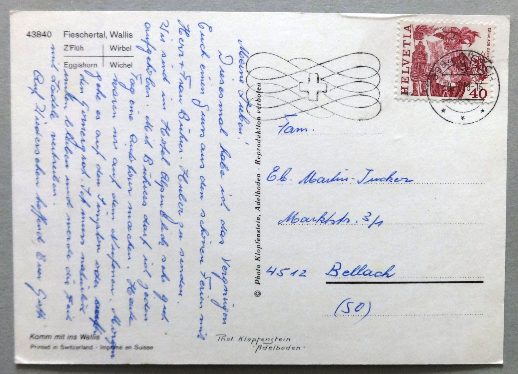 Cartoline postali: Fieschertal, Wallis – Usato da Fétigny venduto da Billy2miny 1