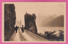 Axenstrasse und Urirotstock gel 1919 belebt