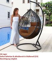 6847 Polyrattan Hängesessel Hängekorb CUBA - Braun
