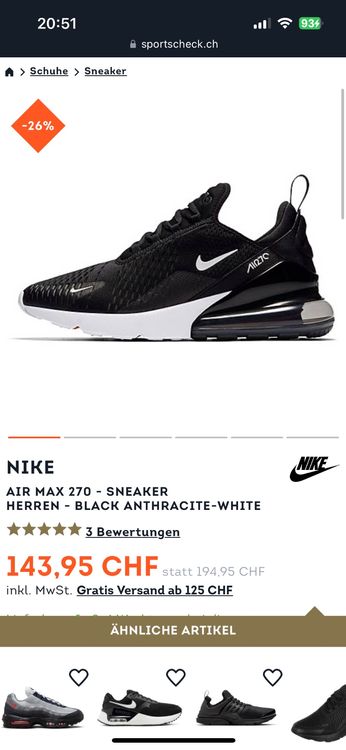 Nike air max hotsell 270 herren gr. 41