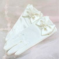 NEUE süsse, festliche Mädchen Handschuhe weiss - 223076