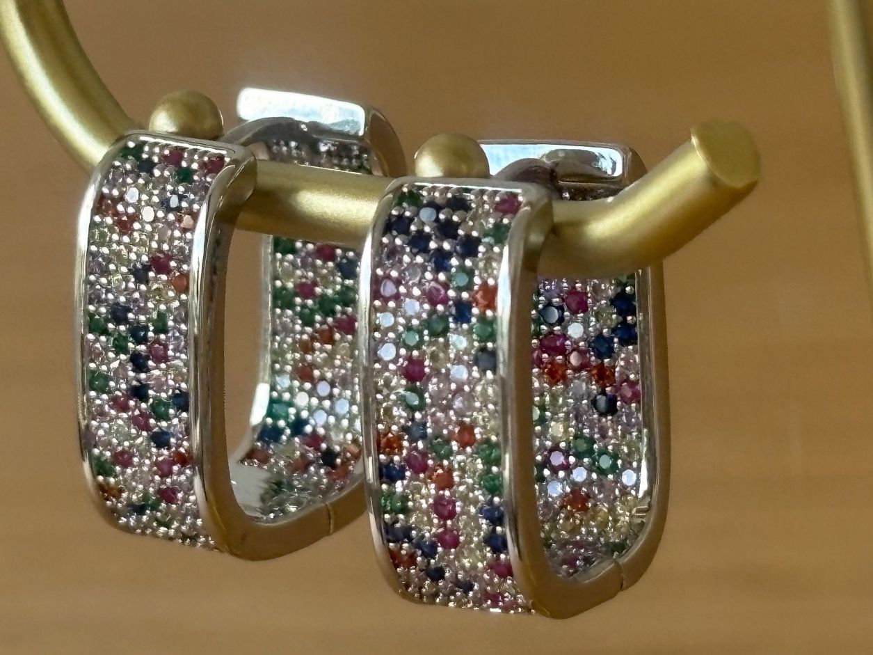Orecchini pendenti & Orecchini a lobo: Luxus EleganteOhrstecker Ohrschmuck Multicolore Farbe:Silber – Nuovo (secondo la descrizione) da Biel-Bienne venduto da Roserosse13