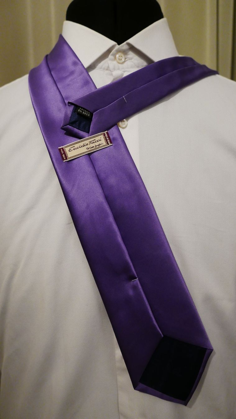Cravatte: TUCCI Emidio, Cravate 100% soie Violette unie – Usato da Nyon venduto da WHTF 1