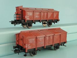 Trix H0 2 X Klappdeckel Wagen, beschneit