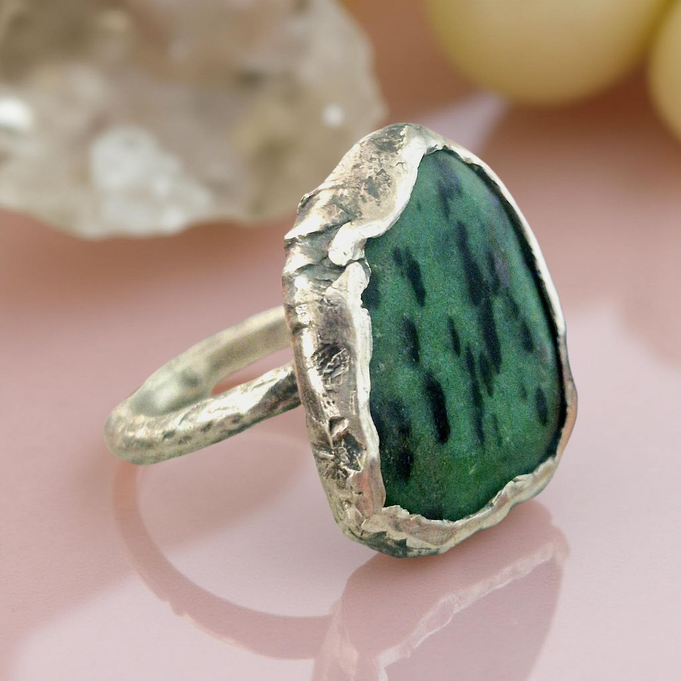 Ringe: Statement-Ring Silber 960 & Rubin-Zoisit. Ringgrösse 65. – Neu und originalverpackt aus Aarau von Schmuckhoehle_MD 6