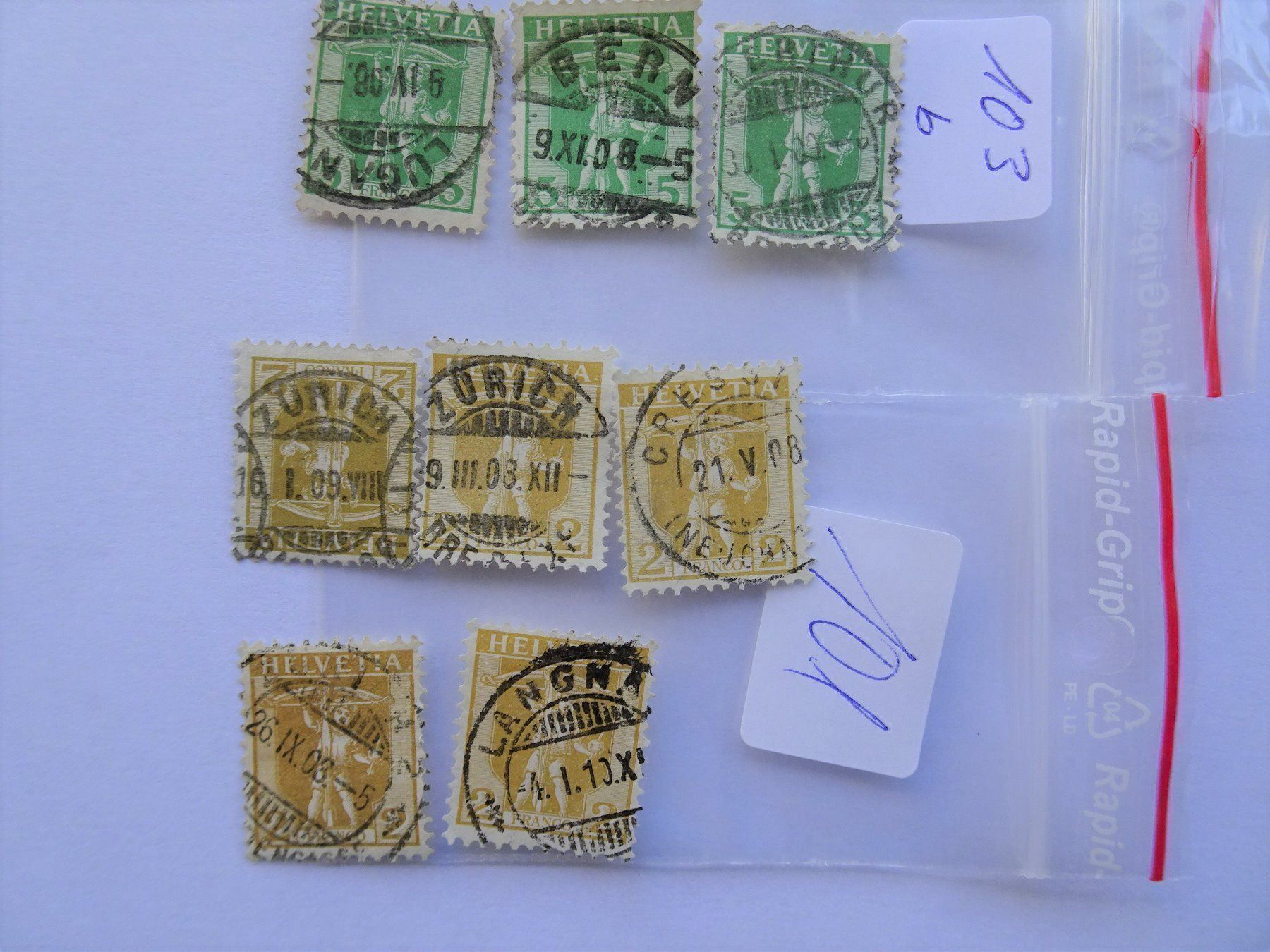 Alle Briefmarken: 1908 mit Vollstempel – Gebraucht aus Aadorf von Chnorli-Furz