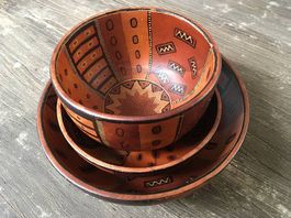 3-teiliges Schalen-Set aus Holz