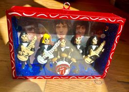 Mexiko Kunstobjekt: Rolling Stones als Skelett.Handgemacht