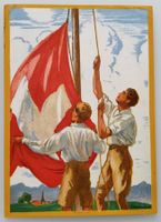 Bundesfeierpostkarte Nr.49II - 1929 - Fahnenaufzug gest.