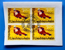 Briefmarken aus Liechtenstein 4 er Block mit Papier 