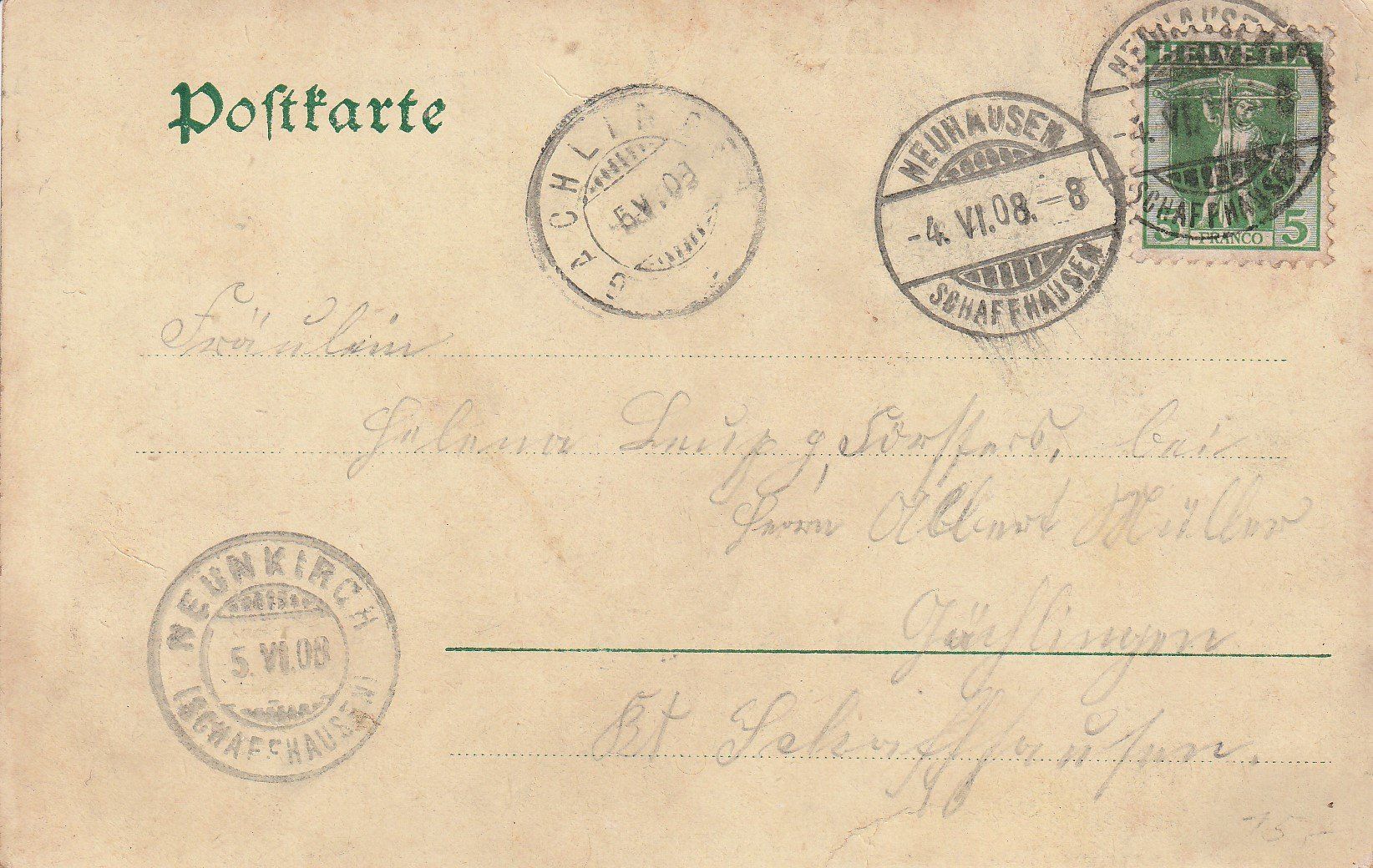 Cartoline postali: Stein am Rhein /SH. 1908- Marktplatz – Usato da uttwil venduto da koe_z8jm 1